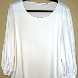 Calvin Klein white long sleeve blouse